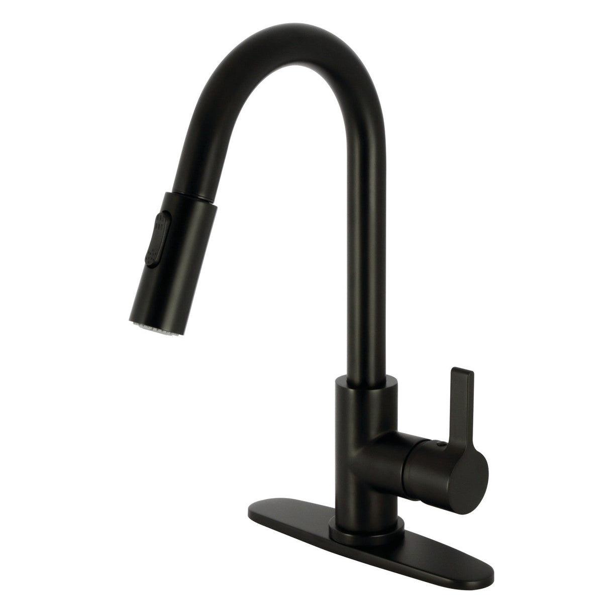 Continental LS8780CTL Single-Handle 1-Hole Deck Mount Pull-Down Sprayer Kitchen Faucet, Matte Black