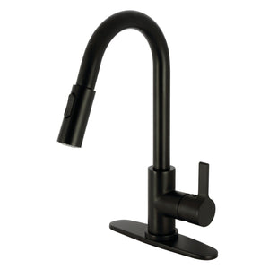 Continental LS8780CTL Single-Handle 1-Hole Deck Mount Pull-Down Sprayer Kitchen Faucet, Matte Black