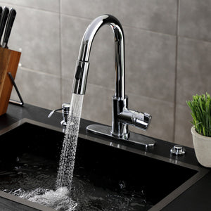 Continental LS8781CTL Single-Handle 1-Hole Deck Mount Pull-Down Sprayer Kitchen Faucet, Polished Chrome