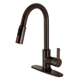 Continental LS8785CTL Single-Handle 1-Hole Deck Mount Pull-Down Sprayer Kitchen Faucet, Oil Rubbed Bronze