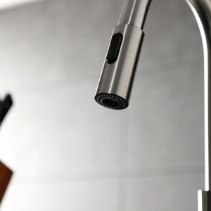 Continental LS8788CTL Single-Handle 1-Hole Deck Mount Pull-Down Sprayer Kitchen Faucet, Brushed Nickel