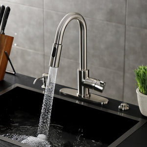 Continental LS8788CTL Single-Handle 1-Hole Deck Mount Pull-Down Sprayer Kitchen Faucet, Brushed Nickel