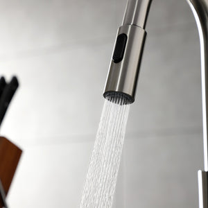 Continental LS8788CTL Single-Handle 1-Hole Deck Mount Pull-Down Sprayer Kitchen Faucet, Brushed Nickel