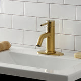 Concord LSF8223DL Single-Handle 1-Hole Deck Mount Bathroom Faucet with Push Pop-Up, Brushed Brass