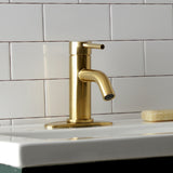 Concord LSF8223DL Single-Handle 1-Hole Deck Mount Bathroom Faucet with Push Pop-Up, Brushed Brass