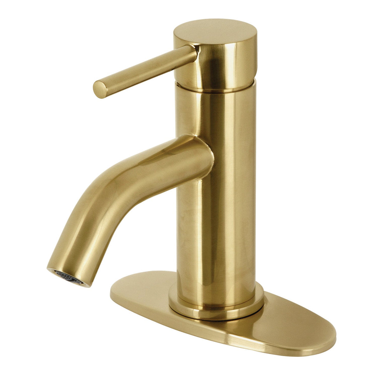 Concord LSF8223DL Single-Handle 1-Hole Deck Mount Bathroom Faucet with Push Pop-Up, Brushed Brass