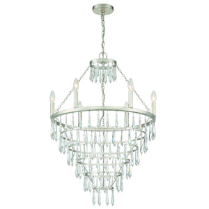 Lucille 6 Light Antique Silver Chandelier LUC-A9066-SA