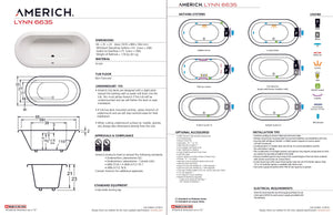 Americh LY6635TA5-BI Lynn 6635 - Tub Only / Airbath 5 - Biscuit