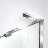 DreamLine Prism Plus 38 in. x 74 3/4 in. Frameless Neo-Angle Shower Enclosure in Chrome with White Base