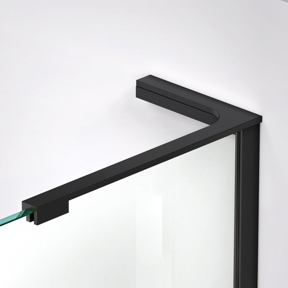 DreamLine Prism Plus 36 in. x 74 3/4 in. Frameless Neo-Angle Shower Enclosure in Satin Black with Black Base