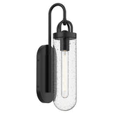 Alora EW461101BKCB LANCASTER 5" EXTERIOR WALL TEXTURED BLACK CLEAR BUBBLE GLASS E26 60W