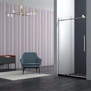 Legion Furniture 46' x 48" SINGLE SLIDING SHOWER DOOR WITH HEIGHT 75" AND THICKNESS .31"-PART A GD9046-48-CHROME