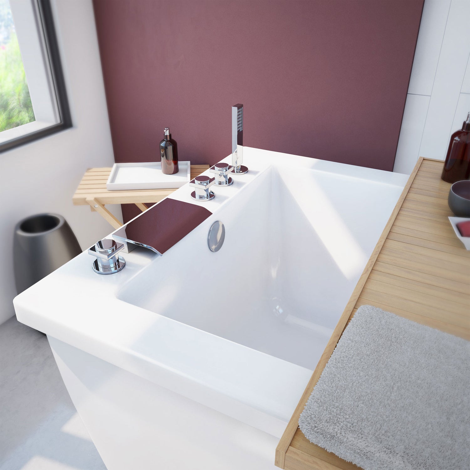 DreamLine Levantine 60 in. L x 23 in. H White Acrylic Freestanding Bathtub