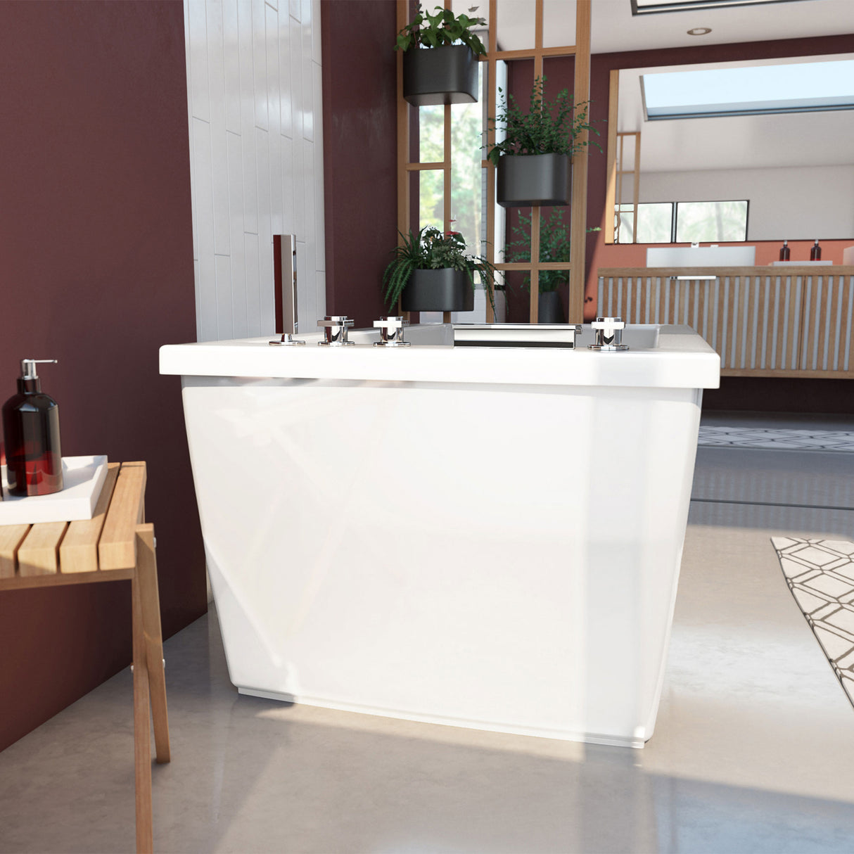 DreamLine Levantine 60 in. L x 23 in. H White Acrylic Freestanding Bathtub