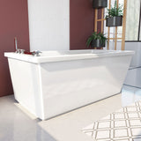 DreamLine Levantine 60 in. L x 23 in. H White Acrylic Freestanding Bathtub