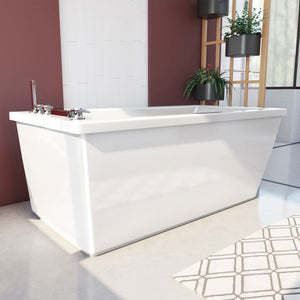 DreamLine Levantine 60 in. L x 23 in. H White Acrylic Freestanding Bathtub