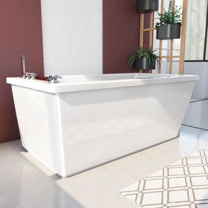 DreamLine Levantine 60 in. L x 23 in. H White Acrylic Freestanding Bathtub