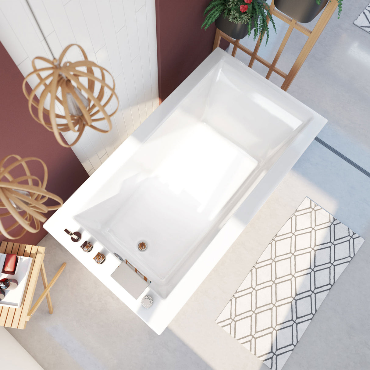 DreamLine Levantine 60 in. L x 23 in. H White Acrylic Freestanding Bathtub