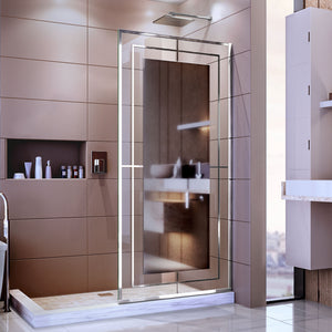DreamLine Linea Mira 34 in. W x 72 in. H Single Panel Frameless Shower Screen in Polished Stainless Steel