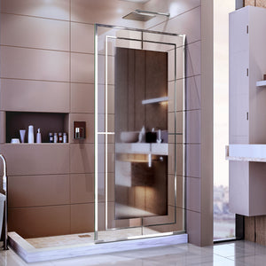 DreamLine Linea Mira 34 in. W x 72 in. H Single Panel Frameless Shower Screen in Polished Stainless Steel