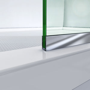 DreamLine Linea Two Individual Frameless Shower Screens 30 in. W x 72 in. H each, Open Entry Design in Chrome