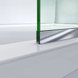 DreamLine Linea Two Adjacent Frameless Shower Screens 34 in. and 30 in. W x 72 in. H, Open Entry Design in Brushed Nickel