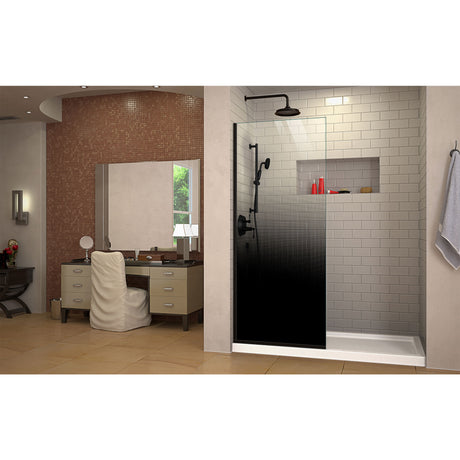 DreamLine Linea Ombre 34 in. W x 72 in. H Single Panel Frameless Shower Screen in Satin Black