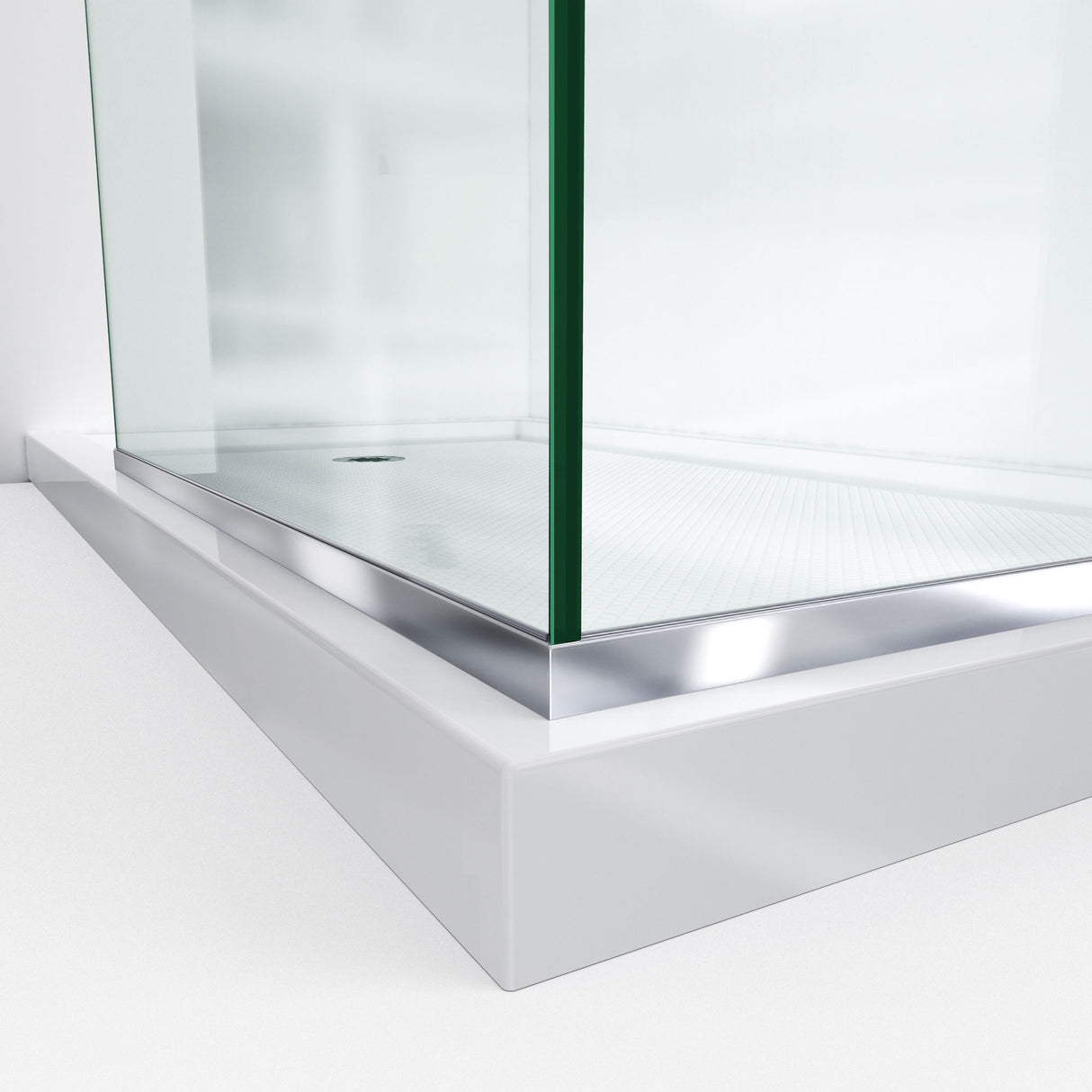 DreamLine Linea Two Individual Frameless Shower Screens 30 in. W x 72 in. H each, Open Entry Design in Chrome