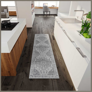 Eviva Venus 2' x 8' Geometric Gray Rug