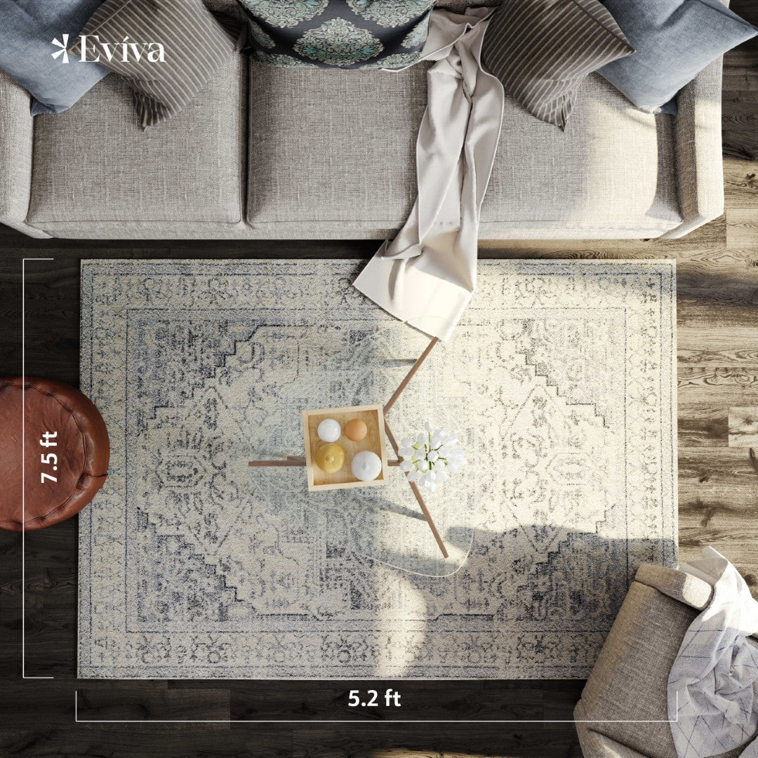 Eviva Venus 5' x 7' Geometric Gray Rug