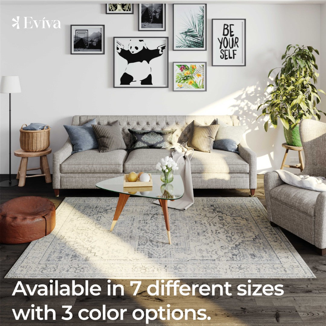 Eviva Venus 2' x 8' Geometric Gray Rug