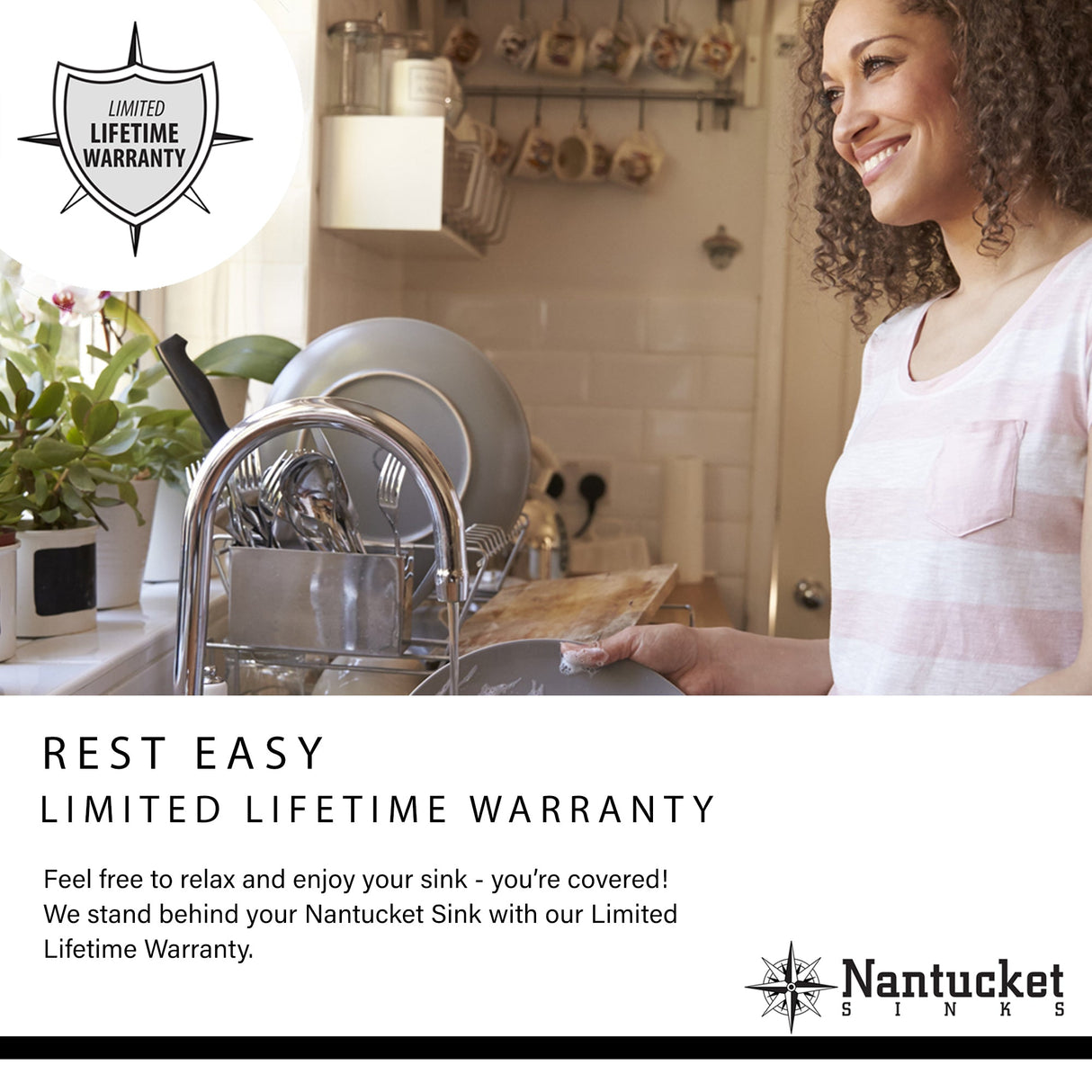 Nantucket Sinks 23 Inch Hammered Stainless Steel Rectangle Kitchen/Laundry Sink