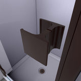 DreamLine Lumen 42 in. D x 42 in. W by 74 3/4 in. H Hinged Shower Door in Oil Rubbed Bronze with Black Acrylic Base Kit
