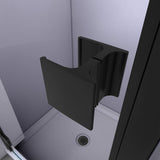 DreamLine Lumen 34-35 in. W by 72 in. H Semi-Frameless Hinged Shower Door in Satin Black