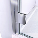 DreamLine Lumen 34 in. D x 42 in. W by 74 3/4 in. H Hinged Shower Door in Chrome with Black Acrylic Base Kit