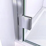DreamLine Lumen 36 in. D x 42 in. W by 74 3/4 in. H Hinged Shower Door in Chrome with White Acrylic Base Kit