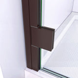 DreamLine Lumen 42 in. D x 42 in. W by 74 3/4 in. H Hinged Shower Door in Oil Rubbed Bronze with Biscuit Acrylic Base Kit