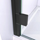 DreamLine Lumen 36 in. D x 36 in. W by 74 3/4 in. H Hinged Shower Door in Satin Black with Biscuit Acrylic Base Kit