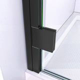 DreamLine Lumen 32 in. D x 42 in. W by 74 3/4 in. H Hinged Shower Door in Satin Black with White Acrylic Base Kit