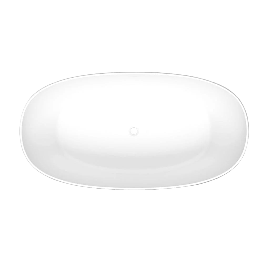 Luxury matte white freestanding bathtub – top view