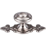 Top Knobs M2134 Canterbury Knob 1 1/4 Inch w/Backplate - Brushed Satin Nickel