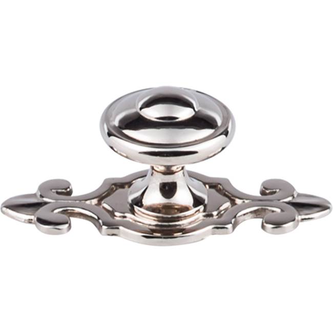 Top Knobs M2134 Canterbury Knob 1 1/4 Inch w/Backplate - Polished Nickel