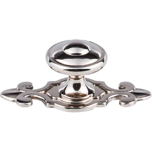 Top Knobs M2134 Canterbury Knob 1 1/4 Inch w/Backplate - Polished Nickel