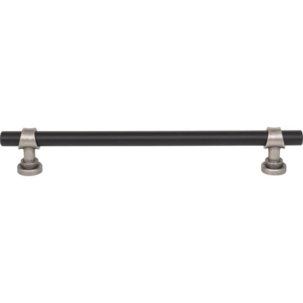 Top Knobs M2732 Bit Pull 7 9/16 Inch (c-c) - Flat Black and Pewter Antique