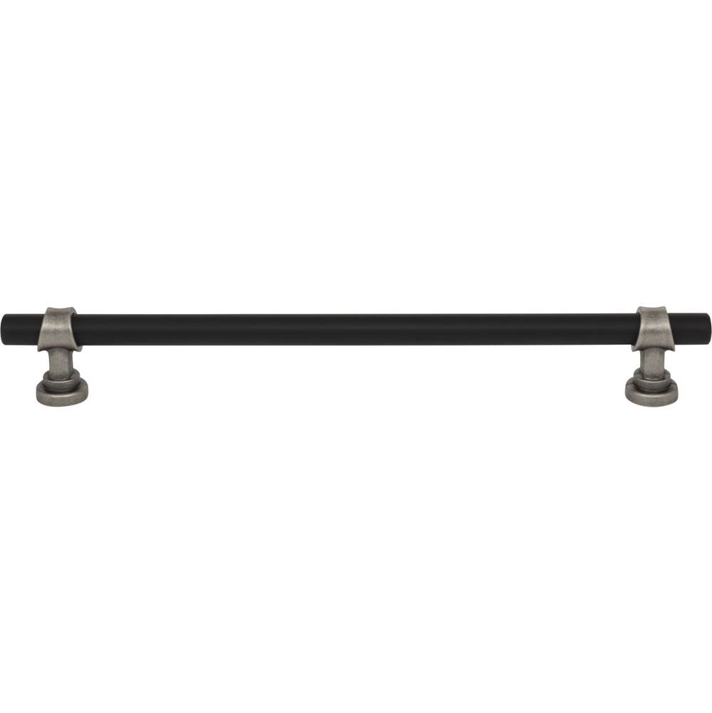 Top Knobs M2744 Bit Pull 8 13/16 Inch (c-c) - Flat Black and Pewter Antique