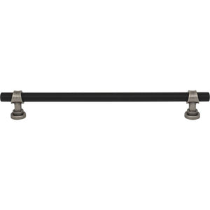 Top Knobs M2744 Bit Pull 8 13/16 Inch (c-c) - Flat Black and Pewter Antique