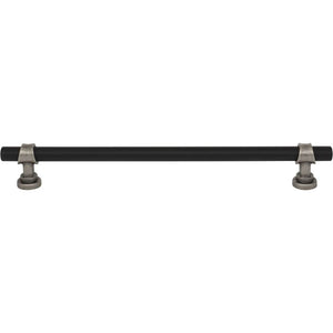 Top Knobs M2744 Bit Pull 8 13/16 Inch (c-c) - Flat Black and Pewter Antique