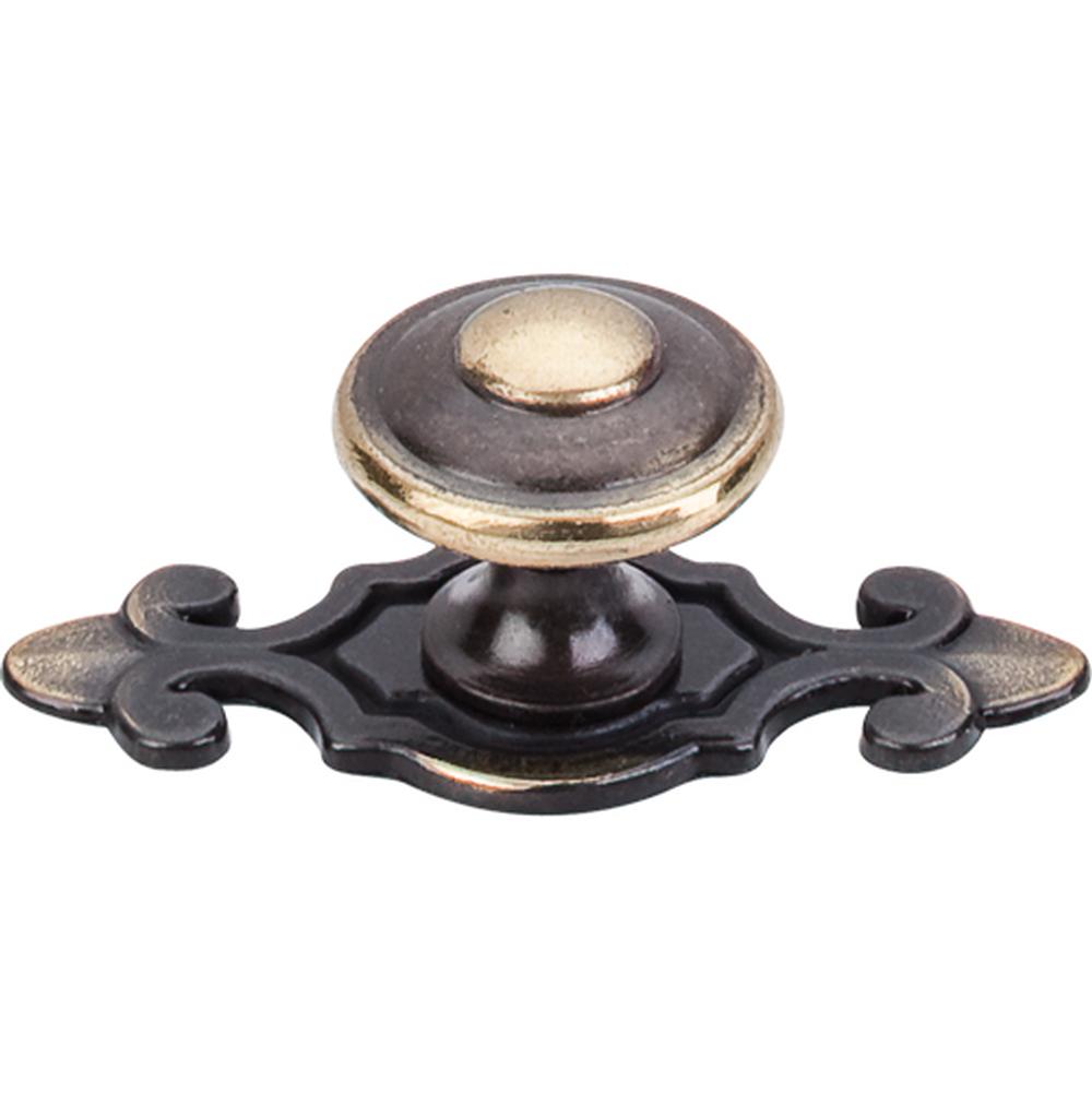 Top Knobs M28 Canterbury Knob 1 1/4" w/Backplate - Dark Antique Brass