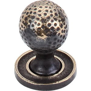 Top Knobs M44 Paris Knob Mottled 1 1/16" w/Backplate - Dark Antique Brass