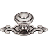 Top Knobs M464 Canterbury Knob 1 1/4" w/Backplate - Pewter Antique